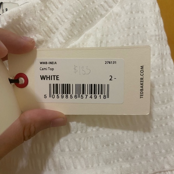 NWT Ted Baker White Tank Top Size 6 - Picture 6 of 7